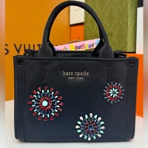 🆕KATE SPADE Black Crossbody Bag with Jewel Accents